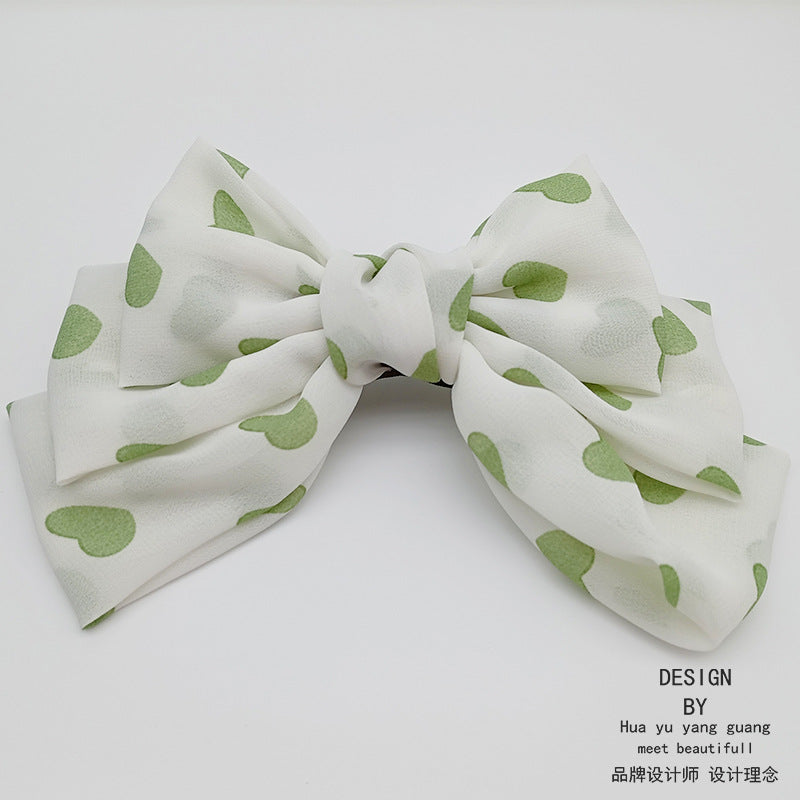 Wholesale Bow Ponytail Love Polka Dot Spring Clip